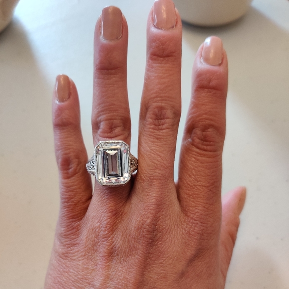Judith Ripka 925 Emerald Cut CZ NEW